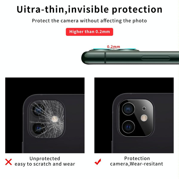 For iPhone 12 Silk Screen Luminous Ring Back Camera Lens Film