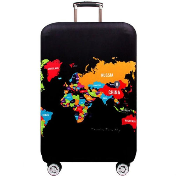 Travel Luggage Cover Suitcase Dustproof Scratch-proof Protection Elastic Sleeve, Size:M Size 22 to 24 inch(English Map)