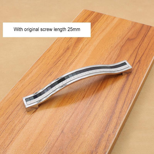 Crystal Color Diamond Modern Wardrobe Door Cabinet Wine Cabinet Fashion Drawer Handle, Hole Distance: 128mm(Black)
