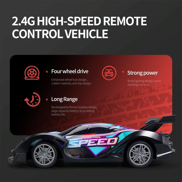 Q170 Colorful Lights Racing Four-wheel Drive Remote Control Car(Blue)