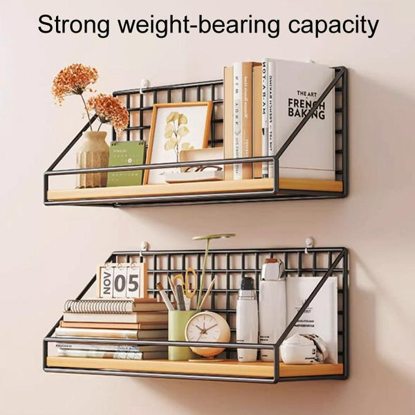 Household Large Non-Punching Organizer Wall Hanging Shelf, Style: Black Wooden Ball With Tissue Box