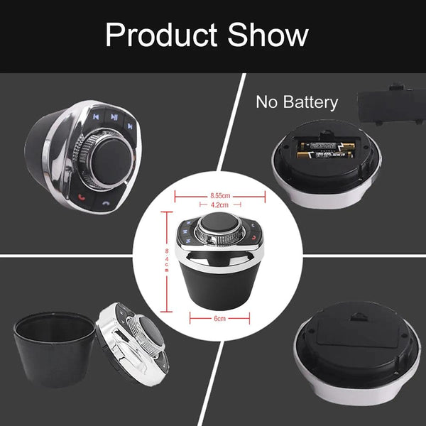 Multifunctional Car Cup Holder Wireless Knob Button Steering Wheel Button Remote Control with Light