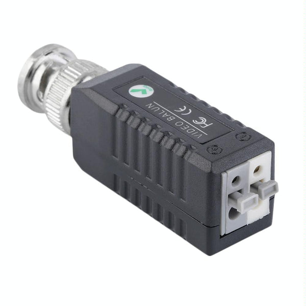 2x CCTV Video Balun Transceiver BNC Passive (Black) 330m
