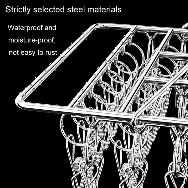 Square Socks Drying Hanger Stainless Steel Multifunctional Windproof Drying Rack, Style: 40x25cm 60 Clips