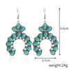 E2204-7 Turquoise Ethnic Style Earrings Temperament Simple Vintage Earrings