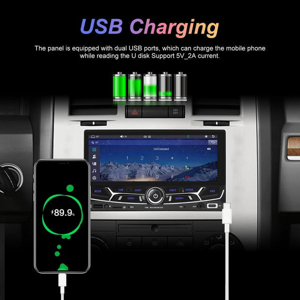 6.86inch Dual Butt Button Knob Player MP5 With Backup Camera Function / Bluetooth / CarPlay(Standard)