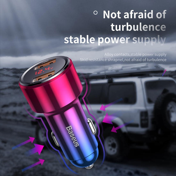 Baseus 45W Dual QC Car Digital Display Intelligent Quick Charge Charger(Black)