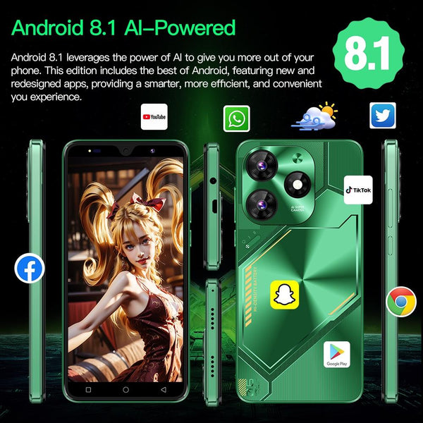 Povo6 Neo / DP29, 1GB+16GB, Face Identification, 5.0 inch Android 8.1 MTK6580M Quad Core, Network: 3G, Dual SIM, Plug:EU Plug(Black)