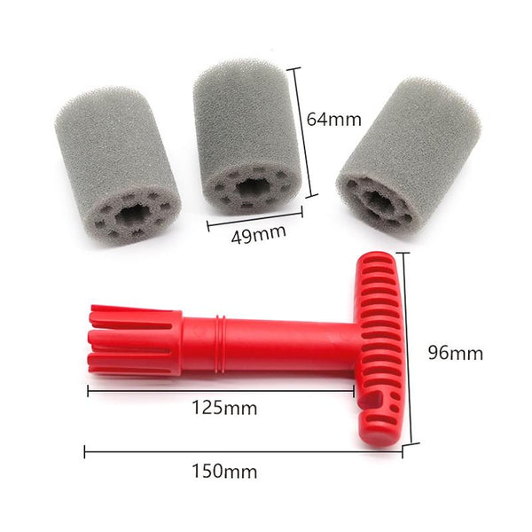 Car Embedded Replaceable Sponge Tire Screw Cleaning Brush