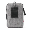 For 6-7 inch Mobile Phone Universal Silver Wire Canvas Waist Bag with Shoulder Strap & Earphone Hole & USB Cable Hole(Black Grey)