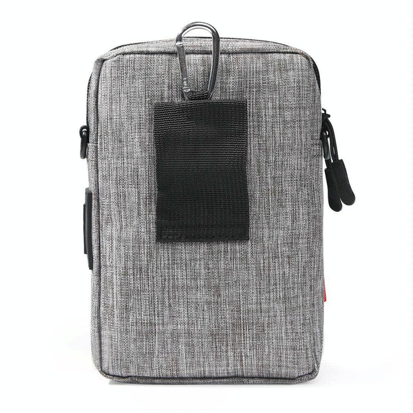 For 6-7 inch Mobile Phone Universal Silver Wire Canvas Waist Bag with Shoulder Strap & Earphone Hole & USB Cable Hole(Black Grey)