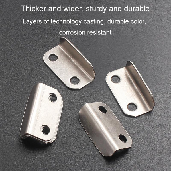 10pcs Lock Accessories L-Shaped Right Angle Office Drawer Lock Plate Furniture Parts Door Stopper(Silver)
