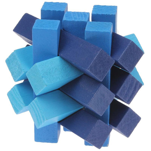 Intelligence Wooden Pull-Apart IQ Puzzle Magic Cube Toy(Blue)