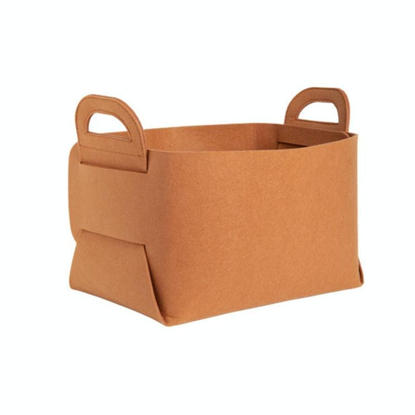 Home Clutter Felt Folding Storage Baskets, Size: Large(Brown)