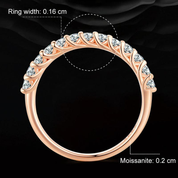 MSR014-C Sterling Silver S925 Plated Plated Row Moissanite Ring(No.9)