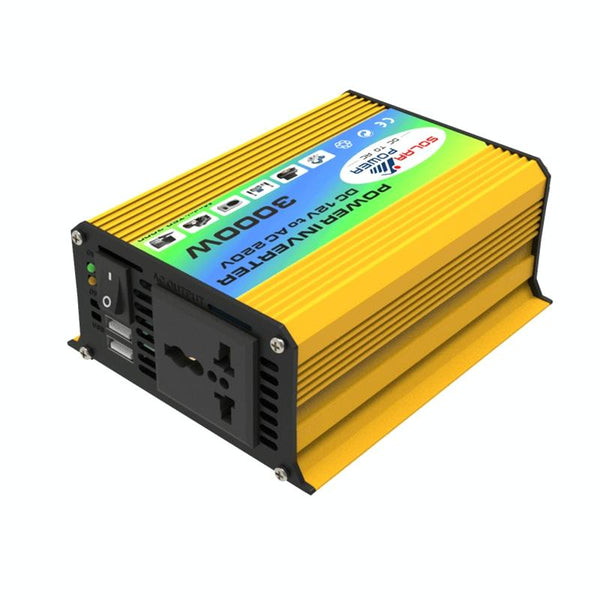 Tang I Generation 12V to 110V 3000W Modified Square Wave Intelligent Car Power Inverter with Dual USB(Yellow)