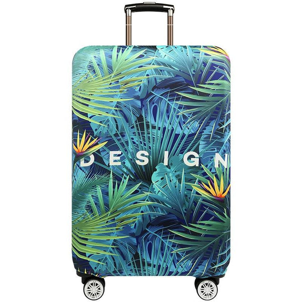 Thickened Wear-resistant Stretch Elastic Luggage Dust Cover, Size: S(Sword Leaf Forest)