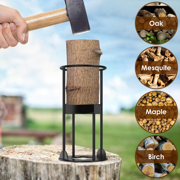 Cross Firewood Kindling Splitter Manual Log Splitter with Carbon Steel Cutter Head, Model: Medium