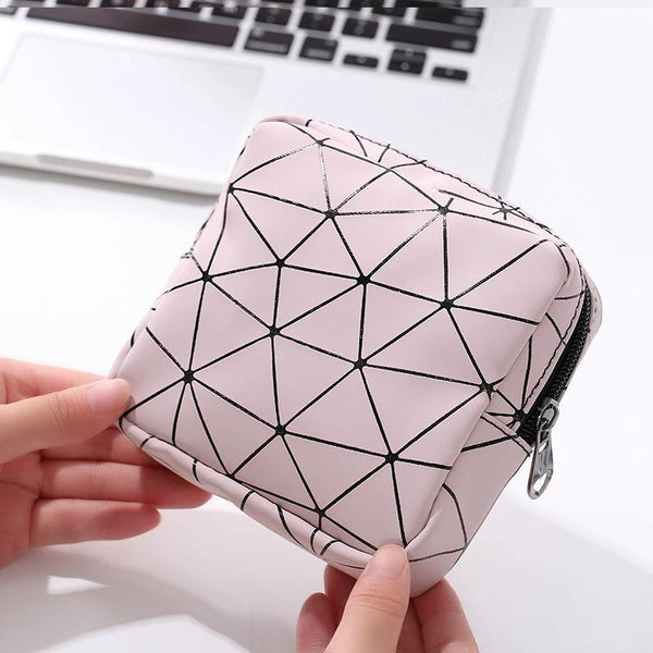 XH8214 Portable Sanitary Napkin Storage Bag Large Capacity Waterproof Coin Bag(Cherry Pink)