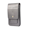 Lambskin Texture Men Phone Universal Double Lattice Waist Bag Leather Case, Size:L(Grey)