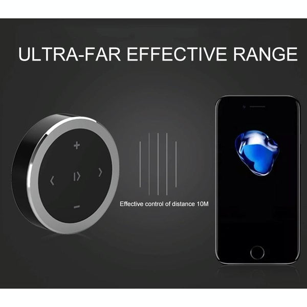 Car Wireless Bluetooth Controller Mobile Phone Multimedia Multi-functional Steering Wheel Remote Controller with Holder (Silver)