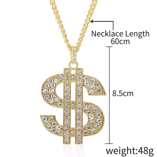 N2106-12 Dollars Exaggerated Hip Hop Style Necklace Collarbone Chains