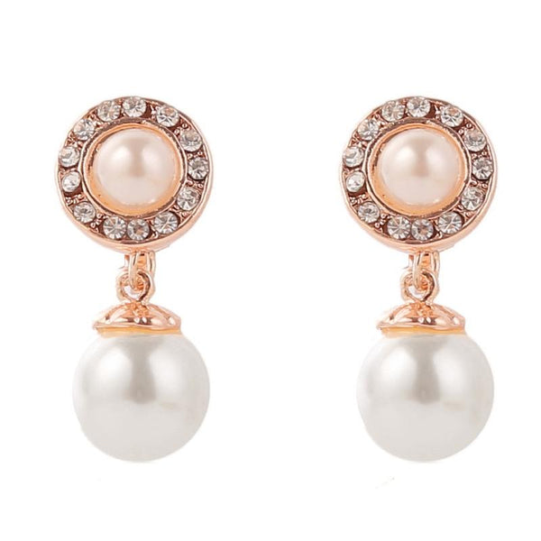 1202 Long Gold Baroque Earrings Pearl Ear Clip Women Without Ear Piercing