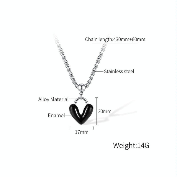 OPK GX2411 Oil Drip Love Alloy Pendant Stainless Steel Necklace
