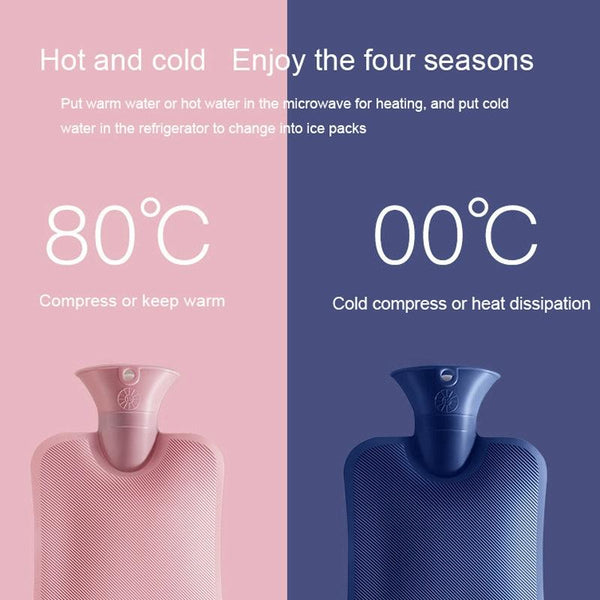 Large Explosion-proof Water-injected PVC Warm Water Bag, Spec: 2000ml (Navy Blue)