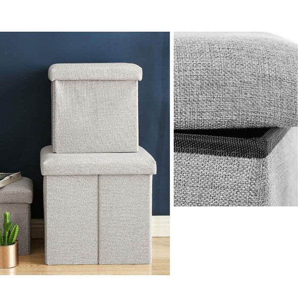 Home Foldable Fabric Storage Chairs Multifunctional Square Sofa, Color: Green