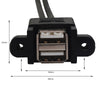 bk3507 Dual USB 2.0 Male to Dual USB Female Extension Cable with Fixing Hole, Length: 50cm