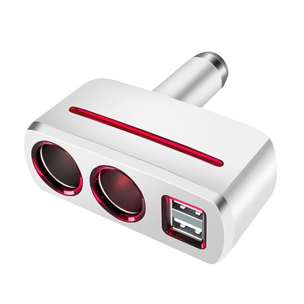 SHUNWEI SD-1918 80W 3.1A Car 2 in 1 Dual USB Charger (White)