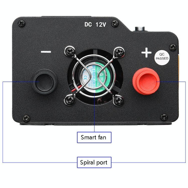 XUYUAN 4000W Car Inverter LED Colorful Atmosphere Light 4 USB Charging Converter, Specification: 24V-220V