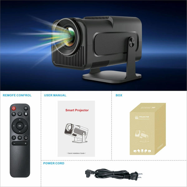 HY320 1080P 390ANSI 4K Android 11 Projector With Wifi 6 Bluetooth 5.0 Support Miracast / Airplay / DLNA EU Plug