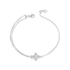 S925 Sterling Silver Platinum Plated Double Layer Cross Women Bracelet
