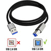 JUNSUNMAY USB 3.0 Male to USB 3.0 Male Cord Cable Compatible with Docking Station, Length:0.3m