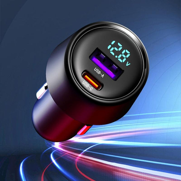 S-31 65W Dual Port A+C High Power Car Fast Charger Auto Cigarette Lighter