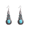 E1911-7 Turquoise Ethnic Style Earrings Temperament Simple Vintage Earrings