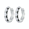 SCE1611-BK Sterling Silver S925 White Gold Plated Fashion Rhombus Earrings(Black)
