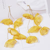 Long Exaggerated Fabric Art Handmade Petal Earrings, Color: E1908-30 Yellow