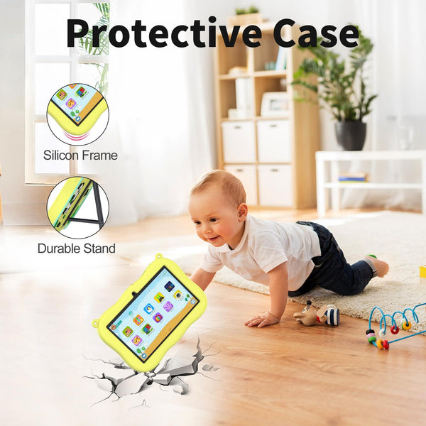 K7 Pro Panda 7 inch WiFi Kids Tablet PC,  2GB+32GB, Android 13 Allwinner A100 Quad Core CPU Support Google Play(Yellow)