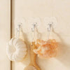 10pcs Transparent Self Adhesive Heart-shaped Hooks Door Wall Multi-Function Key Storage Hanger
