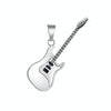 OPK 1989 Personality Stainless Steel Guitar Pendant Titanium Steel Necklace, Color: Steel Color Pendant
