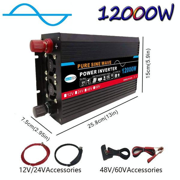 12000W (Actual 2000W) 60V to 220V High Power Car Sine Wave Inverter Power Converter