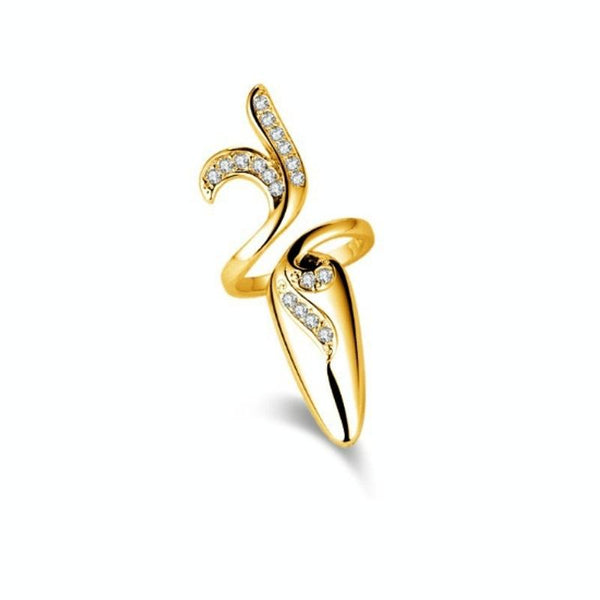 Diamond Nail Cap Jewelry Open Ring, Color: Gold Little Finger
