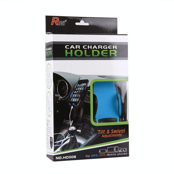 HC006 2 in 1 Car Charger & 360 Rotation Holder, Random Color Delivery, For iPhone, Galaxy, Huawei, Xiaomi, LG, HTC and other Smartphones of width 47-92mm Smartphone