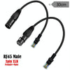 XLR 3 Pin Male to RJ45 Male Network Extension Cable for DMX-CON Controller Series, Length: 30cm(Black)