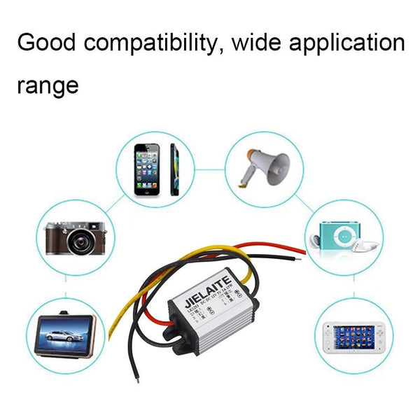 JIELAITE LK1253 15W Aluminum Alloy Intelligent Protection Waterproof Car Power Converter(12V to 7.5V/3A)