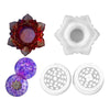 DIY Crystal Epoxy Silicone Mold Combination Set, Shape: Lotus Storage+Grinding Device