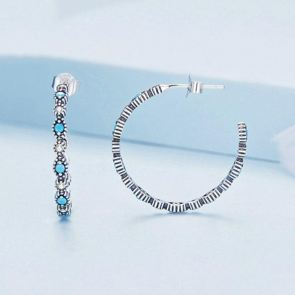 BSE754 Sterling Silver S925 Devil Eye Sparkling Zirconia Earrings